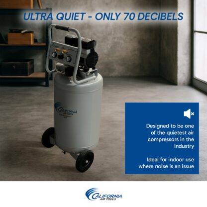 CALIFORNIA AIR TOOLS 20015 Ultra Quiet, Oil-Free and Powerful 1.5 Hp Portable 20-Gallon Air Compressor