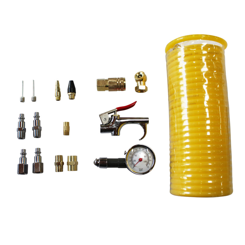 California Air Tools 376 16-Piece Air Hose & Accessory Kit with Tire Gauge