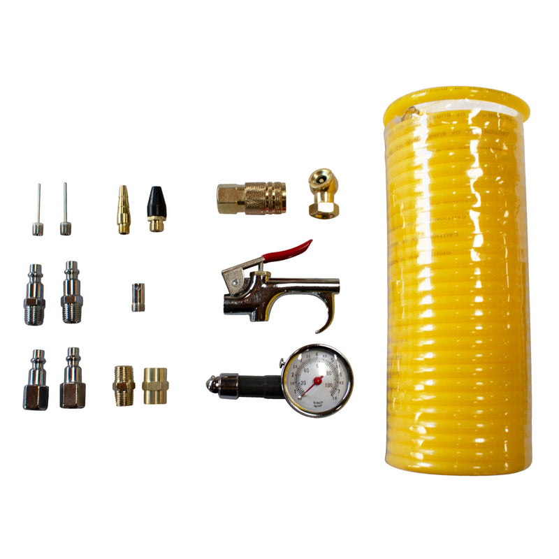 California Air Tools 376 16-Piece Air Hose & Accessory Kit with Tire Gauge