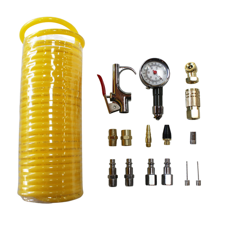 California Air Tools 376 16-Piece Air Hose & Accessory Kit with Tire Gauge