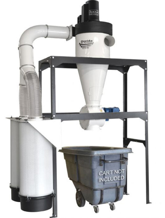 Oneida 5hp High Vacuum SMART Boost Freestanding Cyclone Dust Collector w/ Air Lock