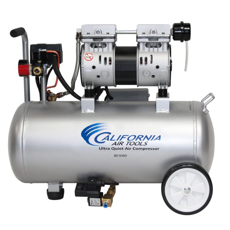 CALIFORNIA AIR TOOLS 8010AD Ultra Quiet, Oil-Free, Lightweight 1.0 Hp 8-Gallon Air Compressor with Automatic Drain Valve