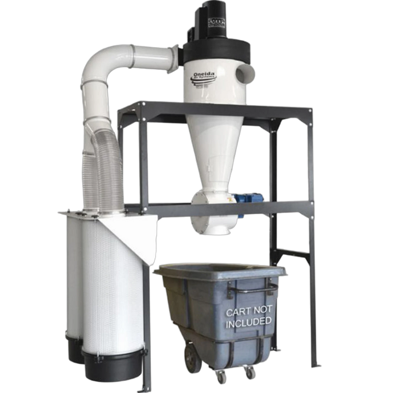 Oneida 5hp High Vacuum SMART Boost Freestanding Cyclone Dust Collector w/ Air Lock – front