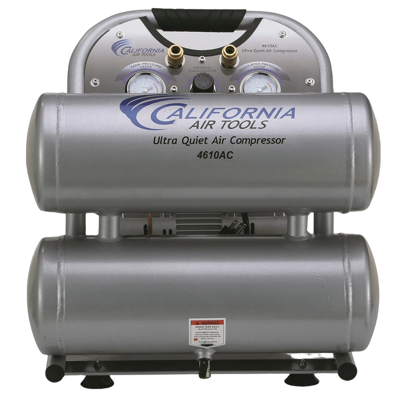 California Air Tools 4610AC 1 HP 4.6 Gallon Oil-Free Aluminum Air Compressor – front