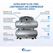 California Air Tools 4610ALFC 1 HP 4.6 Gallon Oil-Free Aluminum Air Compressor – alternate view 3