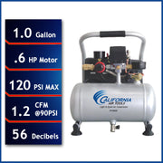 California Air Tools 1P1060S 0.6 HP 1 Gallon Oil-Free Portable Air Compressor – alternate view 2