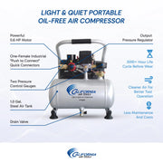 California Air Tools 1P1060S 0.6 HP 1 Gallon Oil-Free Portable Air Compressor – alternate view 8