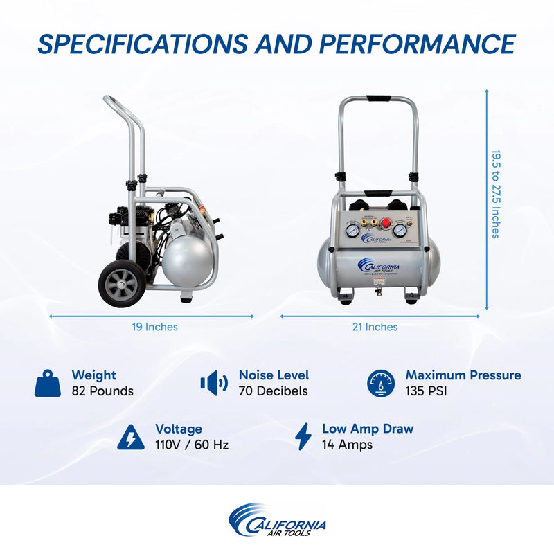 California Air Tools 5020W 2 HP 5 Gallon Oil-Free Air Compressor – alternate view 9