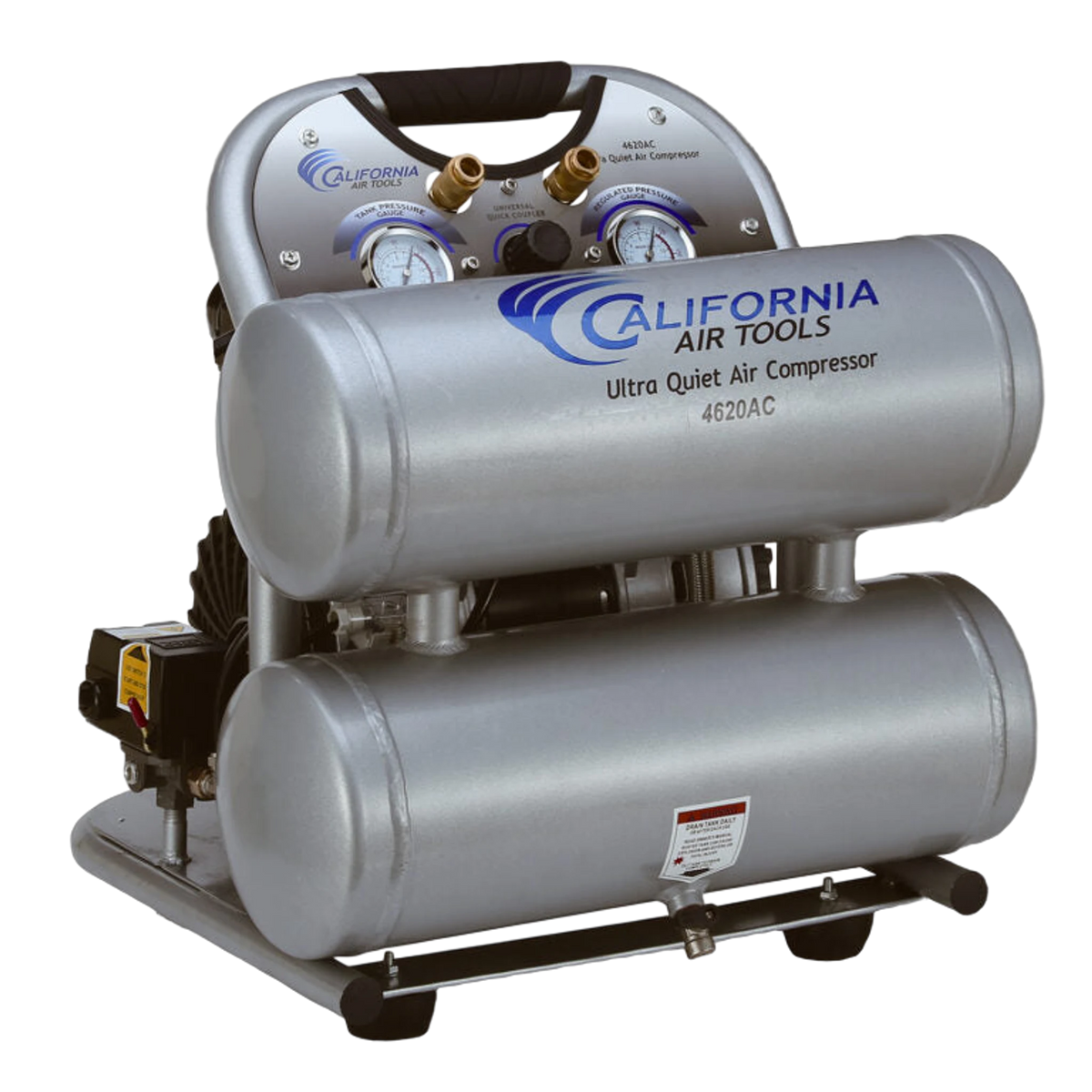 California Air Tools 4620AC 2 HP 4.6 Gallon Oil-Free Aluminum Air Compressor – front