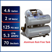 California Air Tools 4620AC 2 HP 4.6 Gallon Oil-Free Aluminum Air Compressor – alternate view 3
