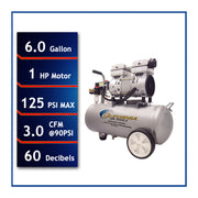 California Air Tools 6010LFC 1 HP 6 Gallon Oil-Free Air Compressor – alternate view 2