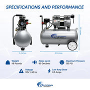 California Air Tools 8010 1 HP 8 Gallon Oil-Free Air Compressor – alternate view 8