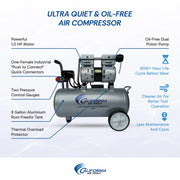 California Air Tools 8010A 1 HP 8 Gallon Oil-Free Aluminum Air Compressor – alternate view 4