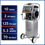 California Air Tools 10020C 2 HP 10 Gallon Oil-Free Air Compressor – alternate view 2
