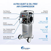 California Air Tools 10020C 2 HP 10 Gallon Oil-Free Air Compressor – alternate view 7