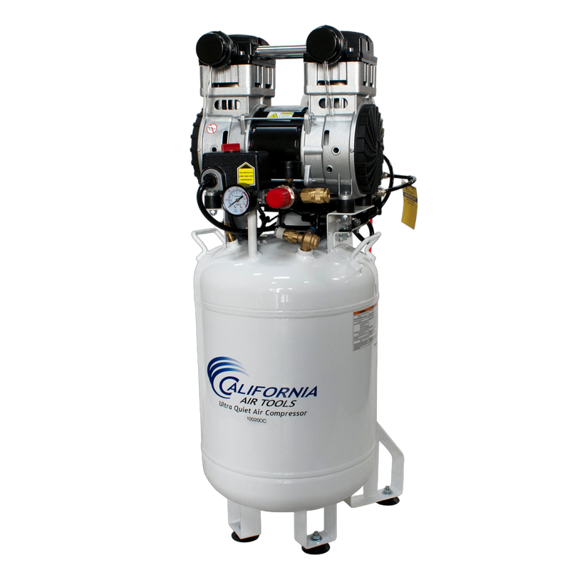 California Air Tools 10020DC 2 HP 10 Gallon Oil-Free Air Compressor with 80% Air Dryer – front