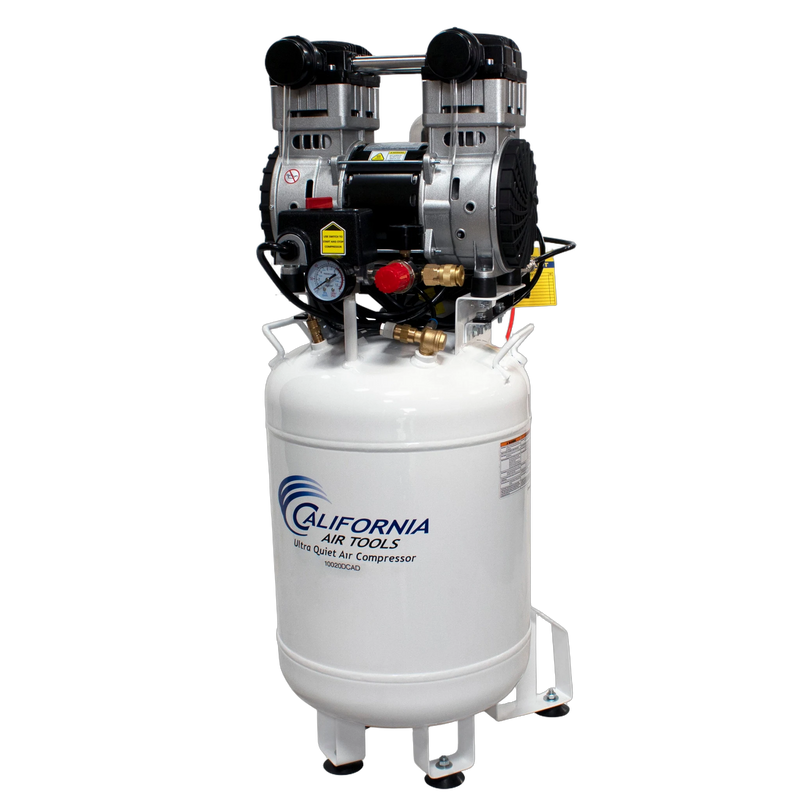 California Air Tools 10020DCAD 2 HP 10 Gallon Oil-Free Air Compressor with 80% Air Dryer & Auto Drain – front