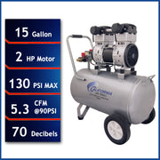 California Air Tools 15020C 2 HP 15 Gallon Oil-Free Air Compressor – alternate view 2