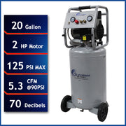California Air Tools 20020 2.0 HP 20 Gallon Oil-Free Air Compressor – alternate view 2