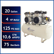 California Air Tools 20040CAD 4.0 HP 20 Gallon Oil-Free Air Compressor with Auto Drain (220V) – alternate view 2