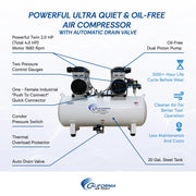 California Air Tools 20040CAD 4.0 HP 20 Gallon Oil-Free Air Compressor with Auto Drain (220V) – alternate view 8