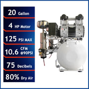 California Air Tools 20040DC 4.0 HP 20 Gallon Oil-Free Air Compressor with Integrated Air Dryer 220V – alternate view 2