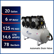 California Air Tools 20060CAD 6.0 HP 20 Gallon Oil-Free Air Compressor with Automatic Drain 220V – alternate view 2