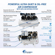 CALIFORNIA AIR TOOLS 20060DCC Powerful 6.0 Hp Ultra Quiet, Ultra Dry & Oil-Free 20-Gallon Air Compressor with 98% Air Drying System – alternate view 11