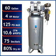 California Air Tools 60040DCAD 4.0 HP 60 Gallon Oil-Free Air Compressor with Air Dryer – alternate view 2
