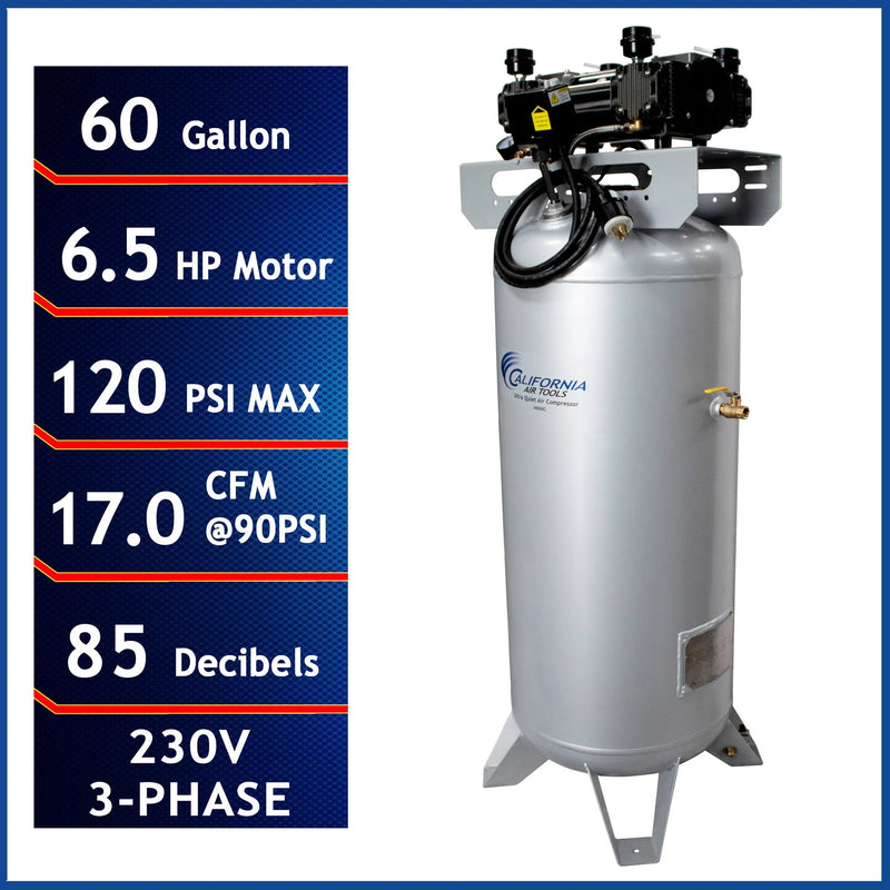 California Air Tools 60065C 6.5 HP 60 Gallon Oil-Free Air Compressor – alternate view 2