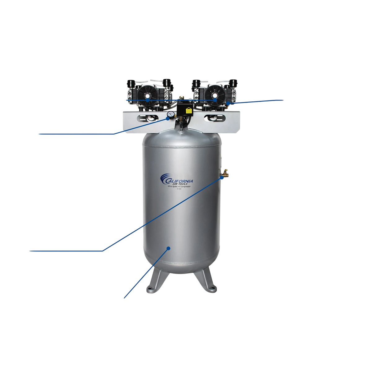 California Air Tools 80060C 6.0 HP 80 Gallon Oil-Free Stationary Air Compressor – alternate view 8