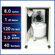 California Air Tools 8010SPC 1.0 HP 8 Gallon Oil-Free Air Compressor with Soundproof Cabinet – alternate view 2