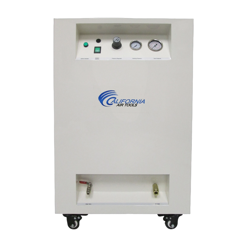 CALIFORNIA AIR TOOLS 8010SPCAD 1.0 Hp Ultra Quiet & Oil-Free 8 Gallon Air Compressor in Sound proof Cabinet with Auto Drain – front