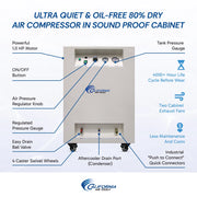 California Air Tools 8010DSPCAD 1.0 HP 8 Gallon Oil-Free Air Compressor with Air Dryer, Auto Drain, and Soundproof Cabinet – alternate view 6