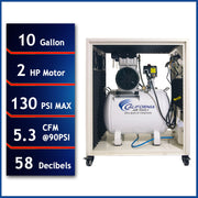 California Air Tools 10020SPC 2.0 HP 10 Gallon Oil-Free Air Compressor with Soundproof Cabinet – alternate view 3