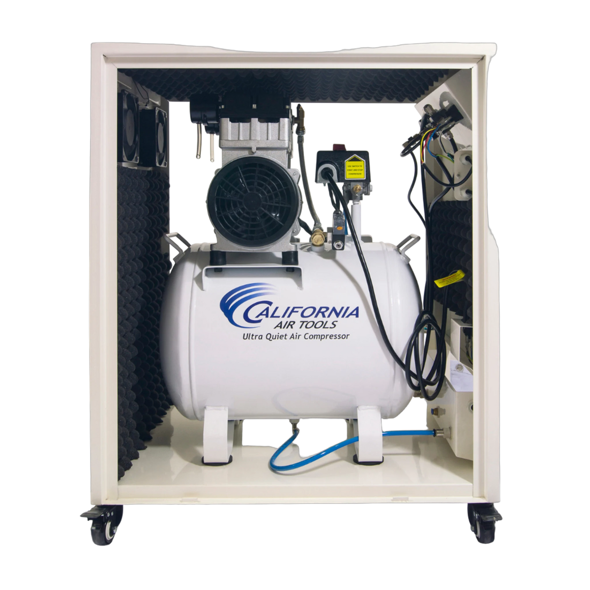 California Air Tools 10020SPCAD 2.0 HP 10 Gallon Oil-Free Air Compressor with Auto Drain and Soundproof Cabinet – front