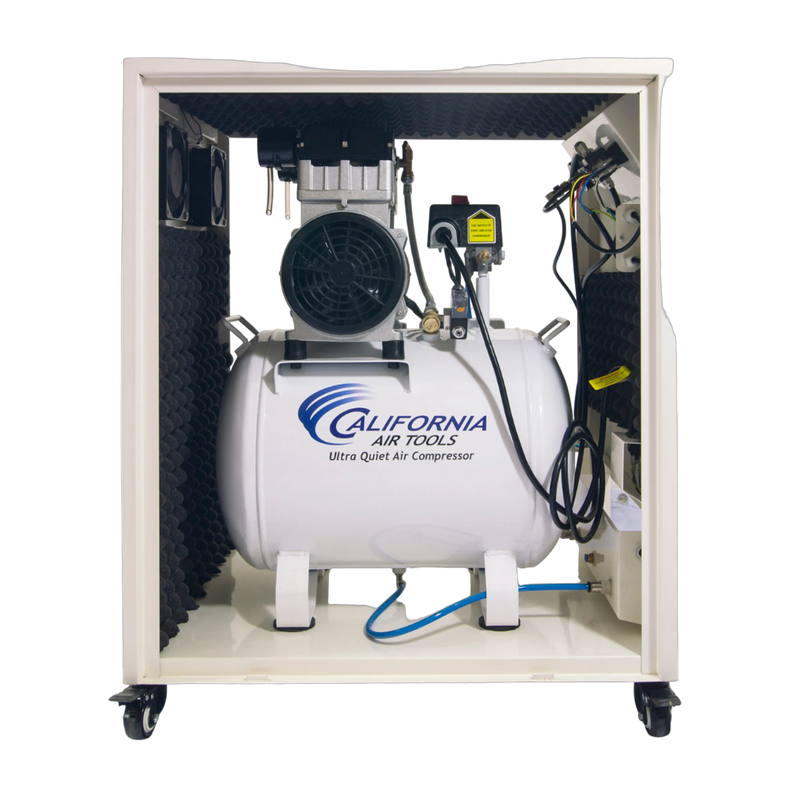 California Air Tools 10020SPCAD 2.0 HP 10 Gallon Oil-Free Air Compressor with Auto Drain and Soundproof Cabinet – front