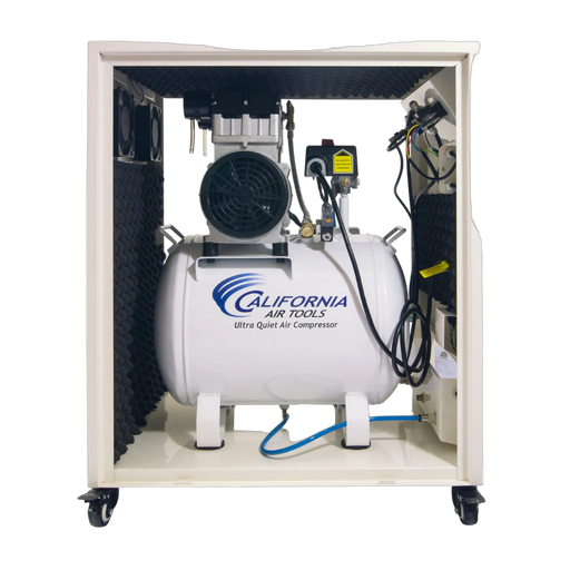 California Air Tools 10020SPCAD 2.0 HP 10 Gallon Oil-Free Air Compressor with Auto Drain and Soundproof Cabinet – front