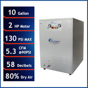 California Air Tools 10020DSPC 2.0 HP 10 Gallon Oil-Free Air Compressor with Air Dryer and Soundproof Cabinet – alternate view 2