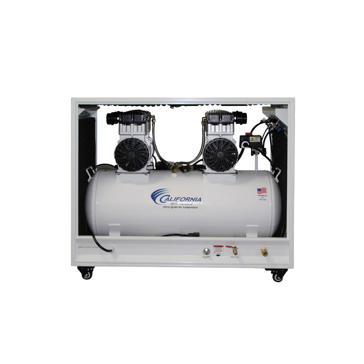 California Air Tools 20040SPCAD 4.0 HP 20 Gallon Oil-Free Air Compressor with Auto Drain and Soundproof Cabinet – front