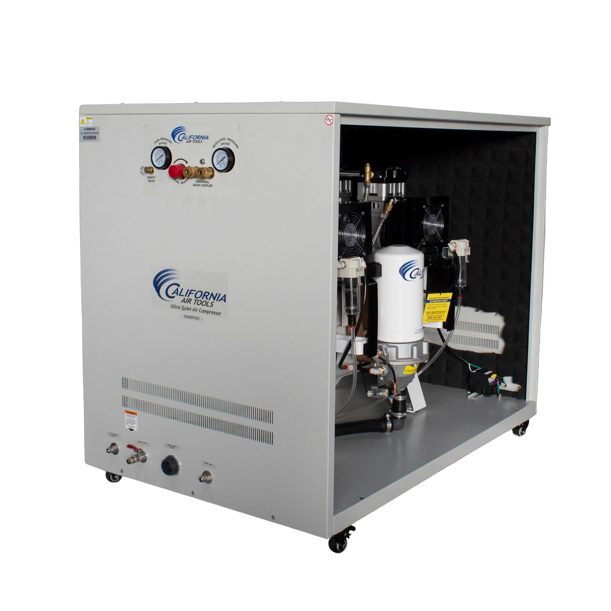 California Air Tools 20040DSPCADC 4.0 HP 20 Gallon Oil-Free Air Compressor with 98% Air Drying System, Auto Drain, and Soundproof Cabinet – front