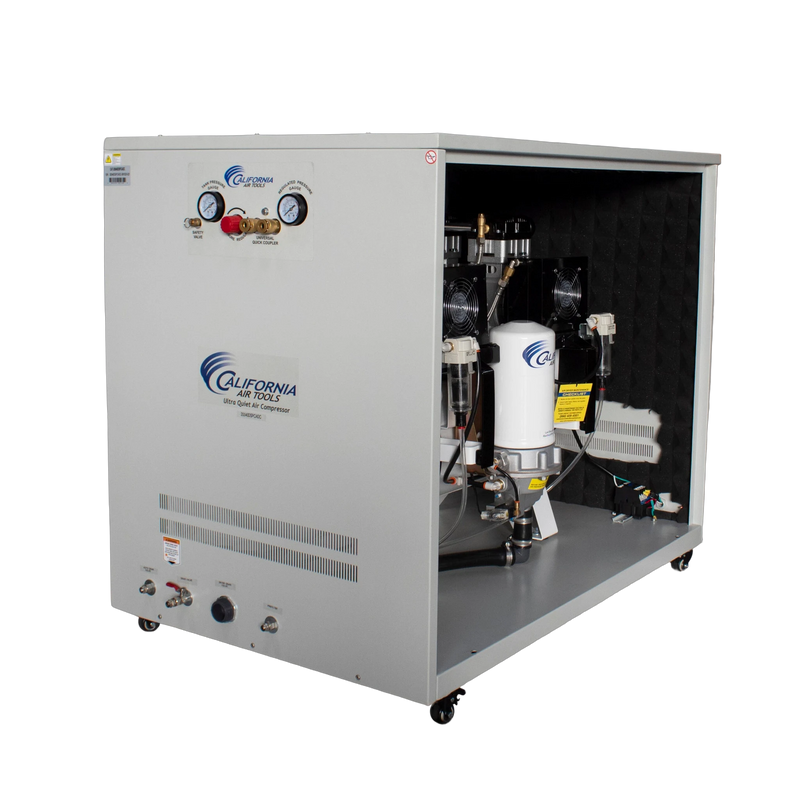 California Air Tools 20040DSPCADC 4.0 HP 20 Gallon Oil-Free Air Compressor with 98% Air Drying System, Auto Drain, and Soundproof Cabinet – front