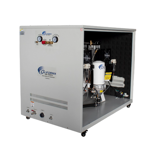 California Air Tools 20040DSPCADC 4.0 HP 20 Gallon Oil-Free Air Compressor with 98% Air Drying System, Auto Drain, and Soundproof Cabinet – front
