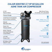 California Air Tools CALAIR 60037BD 3.7 HP 60 Gallon Belt Drive Oil-Lubricated Air Compressor – alternate view 6