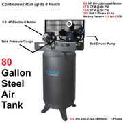 California Air Tools CALAIR 80050BD 5.0 HP 80 Gallon Belt Drive Oil-Lubricated Air Compressor – alternate view 5