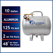 California Air Tools AUX10A 10 Gallon Aluminum Portable Auxiliary Air Tank – alternate view 2
