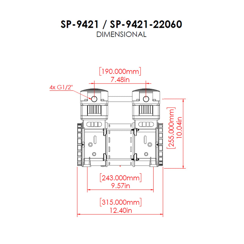California Air Tools SP-9421 2.0 HP Oil-Free Replacement Pump Motor – alternate view 6