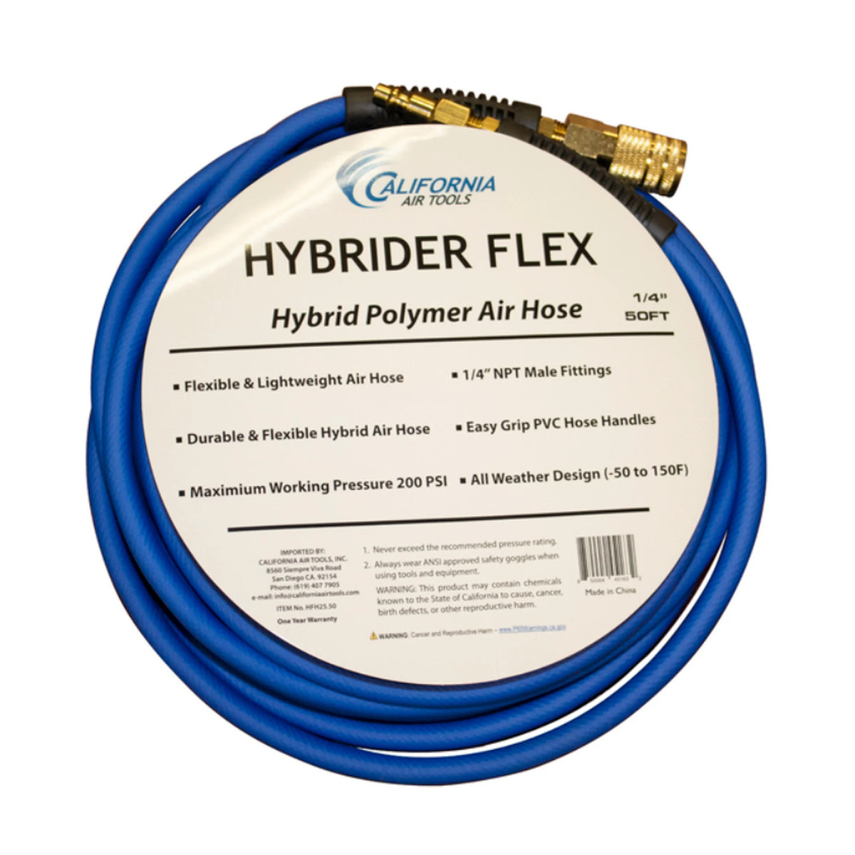 California Air Tools Hybrider Flex 1/4in 25 Foot Hybrid Air Hose – alternate view 2
