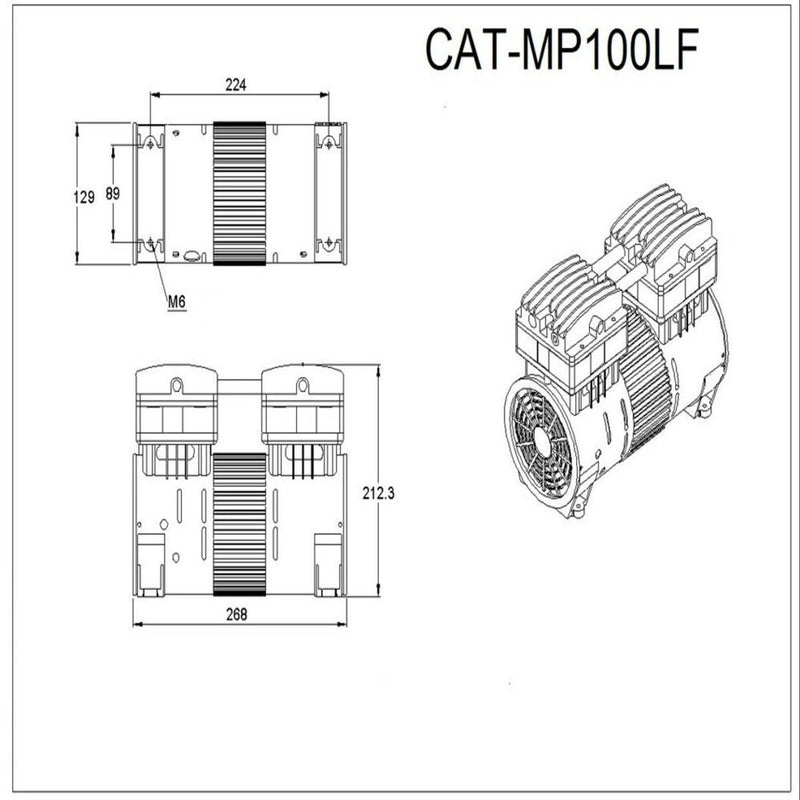 California Air Tools MP-100LF (110v 60hz) 1.0 Hp Motor-Pump – Long Life – alternate view 10