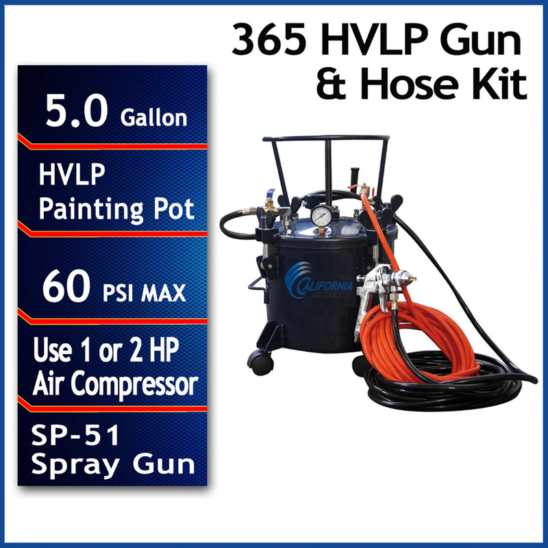 CALIFORNIA AIR TOOLS 365 – 5 Gallon Pressure Pot with HVLP Gun & Hose Kit – alternate view 2